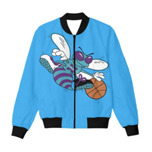 NBA Team Charlotte Hornets Vintage 90’s Printed Starter Blue Jacket