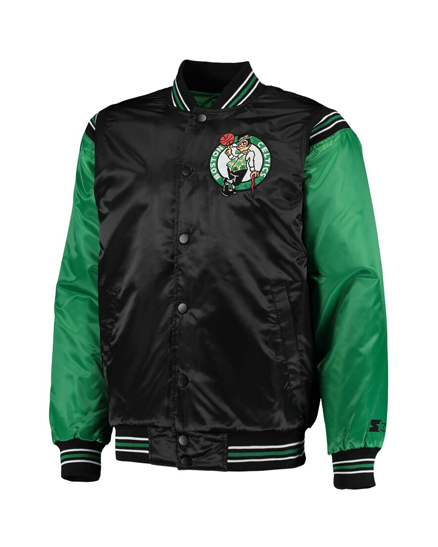 NBA Team Boston Celtics Starter Black/Kelly Green The Enforcer Varsity Letterman Jacket