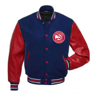 Atlanta Hawks Nba Blue And Red Wool Varsity Jacket