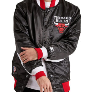 Chicago Bulls NBA Team Starter Varsity Black Letterman Jacket