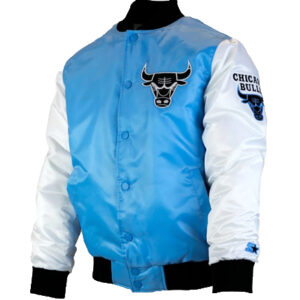 Chicago Bulls NBA Team Tobacco Road Varsity Blue and White Jacket