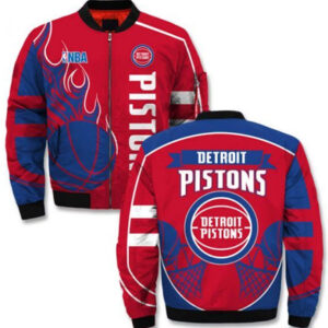 Detroit Pistons NBA Team Printful 3D Bomber Letterman Jacket