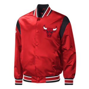 NBA Chicago Bulls Logo Starter Red Force Play Varsity Jacket