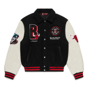 NBA Team Chicago Bulls Hypland Black Varsity Letterman Jacket