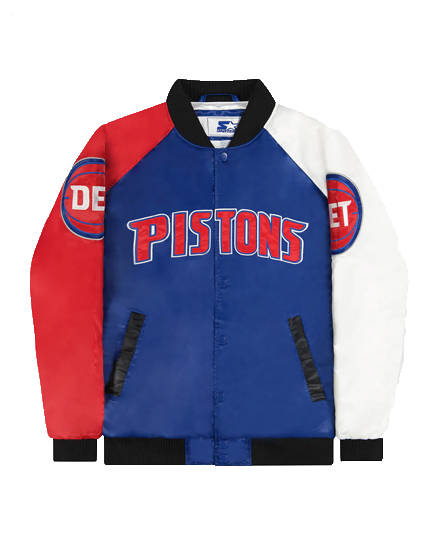 NBA Team Detroit Pistons Satin Varsity Jacket