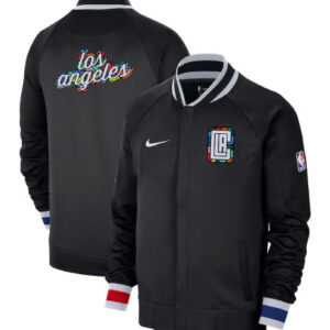 LA Clippers NBA Team Long Nike Black City Edition Showtime Thermaflex Varsity Jacket