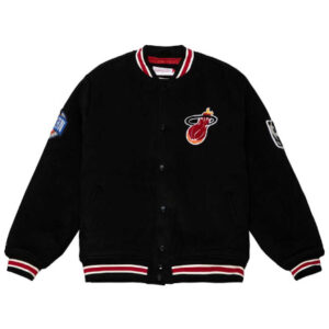 Miami Heat NBA Team Hardwood Classics Black Varsity Jacket