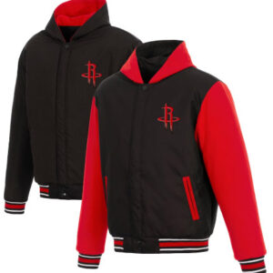 NBA Houston Rockets Team JH Design Reversible Poly-Twill Hooded Jacket