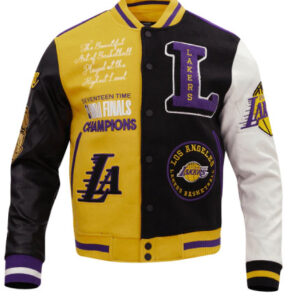 NBA Los Angeles Lakers Team Color Block Letterman Varsity Jackets