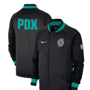 NBA Team Portland Trail Blazers Nike Black City Edition Showtime Varsity Jacket