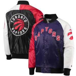 NBA Team Toronto Raptors Starter Purple/Red/White Tricolor Remix Raglan Varsity Jacket