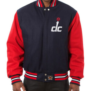 NBA Team Washington Wizards JH Design Domestic Two-Tone Wool Varsity Jackets
