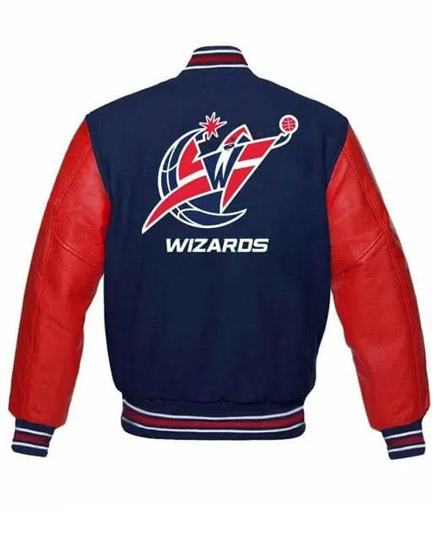NBA Team Washington Wizards Navy And Red Varsity Jackets