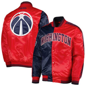 Washington Wizards NBA Team Starter Navy/Red Fast Break Varsity Jacket