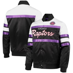 NBA Toronto Raptors Team Mitchell & Ness Black Hardwood Classics Script Varsity Jacket