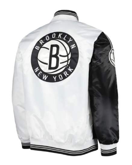 Brooklyn Nets Fast Break Black and White Jacket